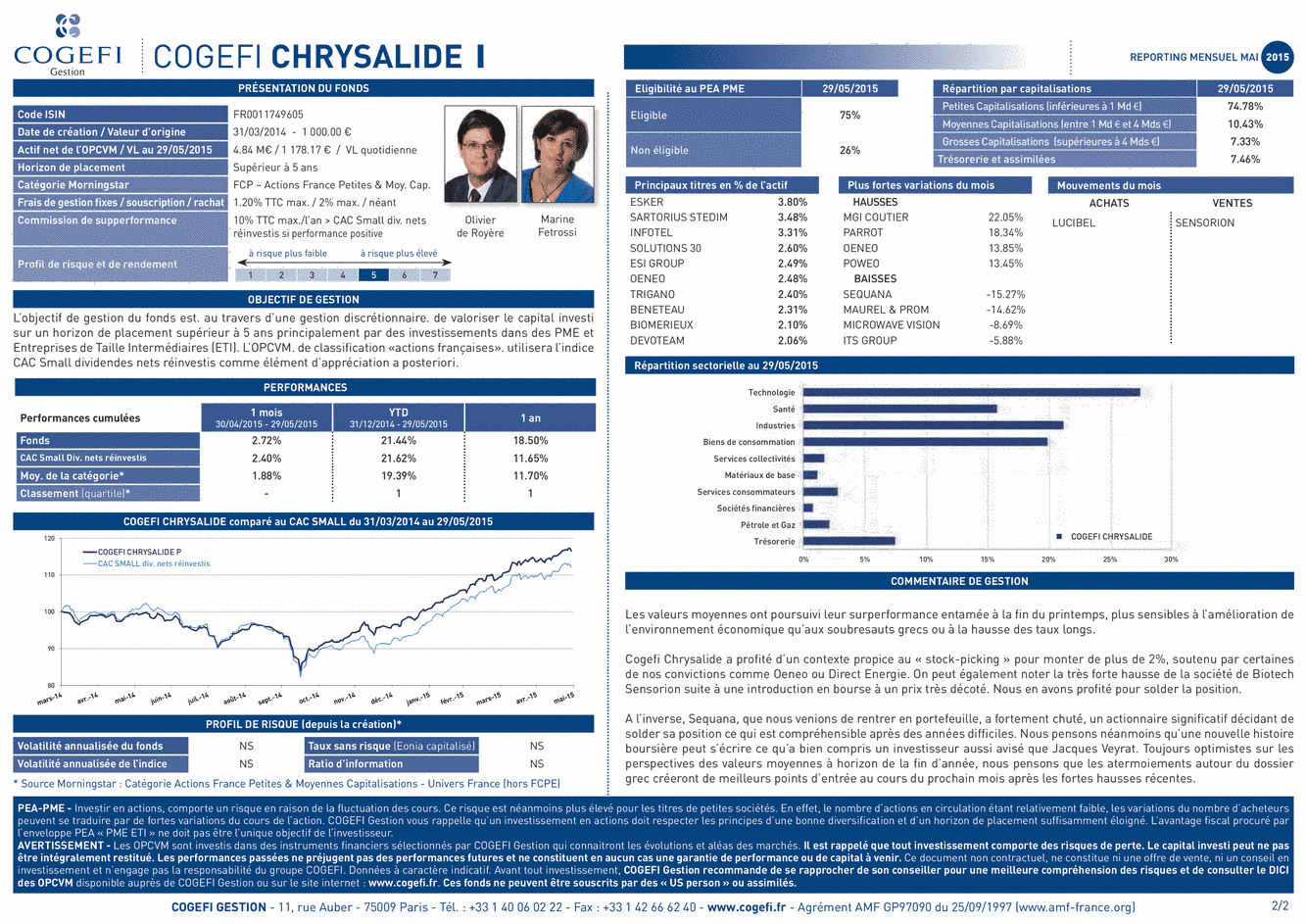Fiche Produit Cogefi Chrysalide I - 31/05/2015 - French