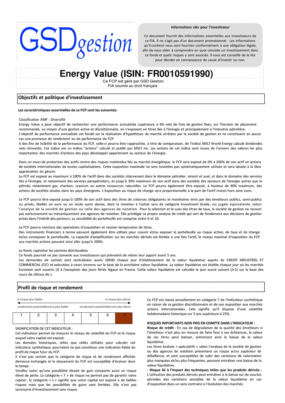DICI-Prospectus Complet Energy Value - 30/08/2016 - undefined