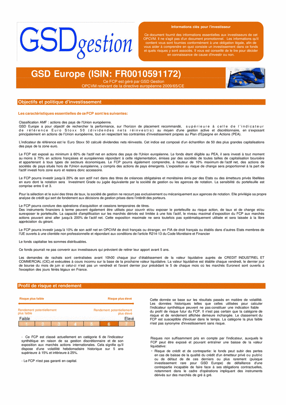 DICI-Prospectus Complet GSD Europe - 01/04/2019 - French