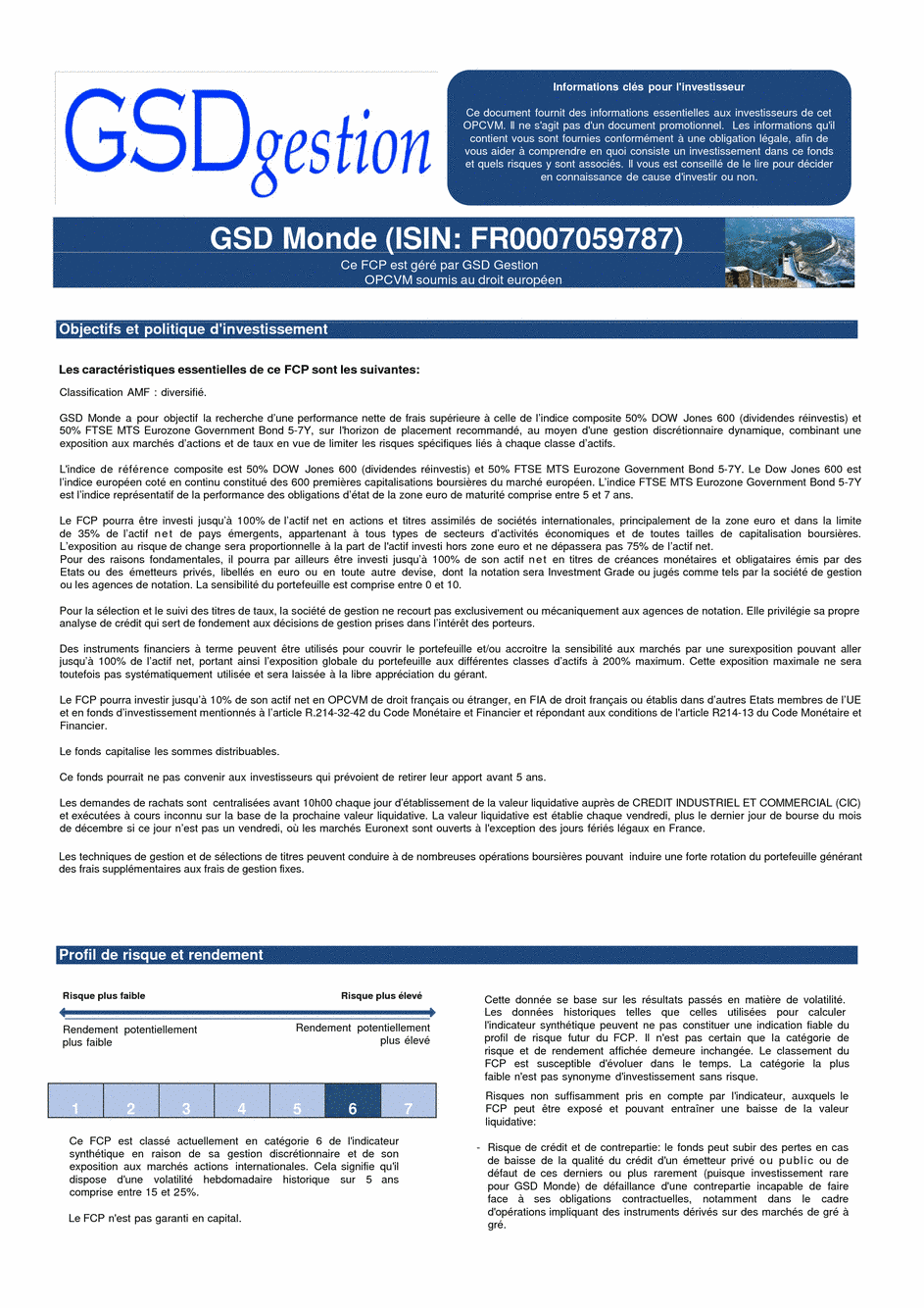 DICI-Prospectus GSD Monde - 06/09/2016 - French