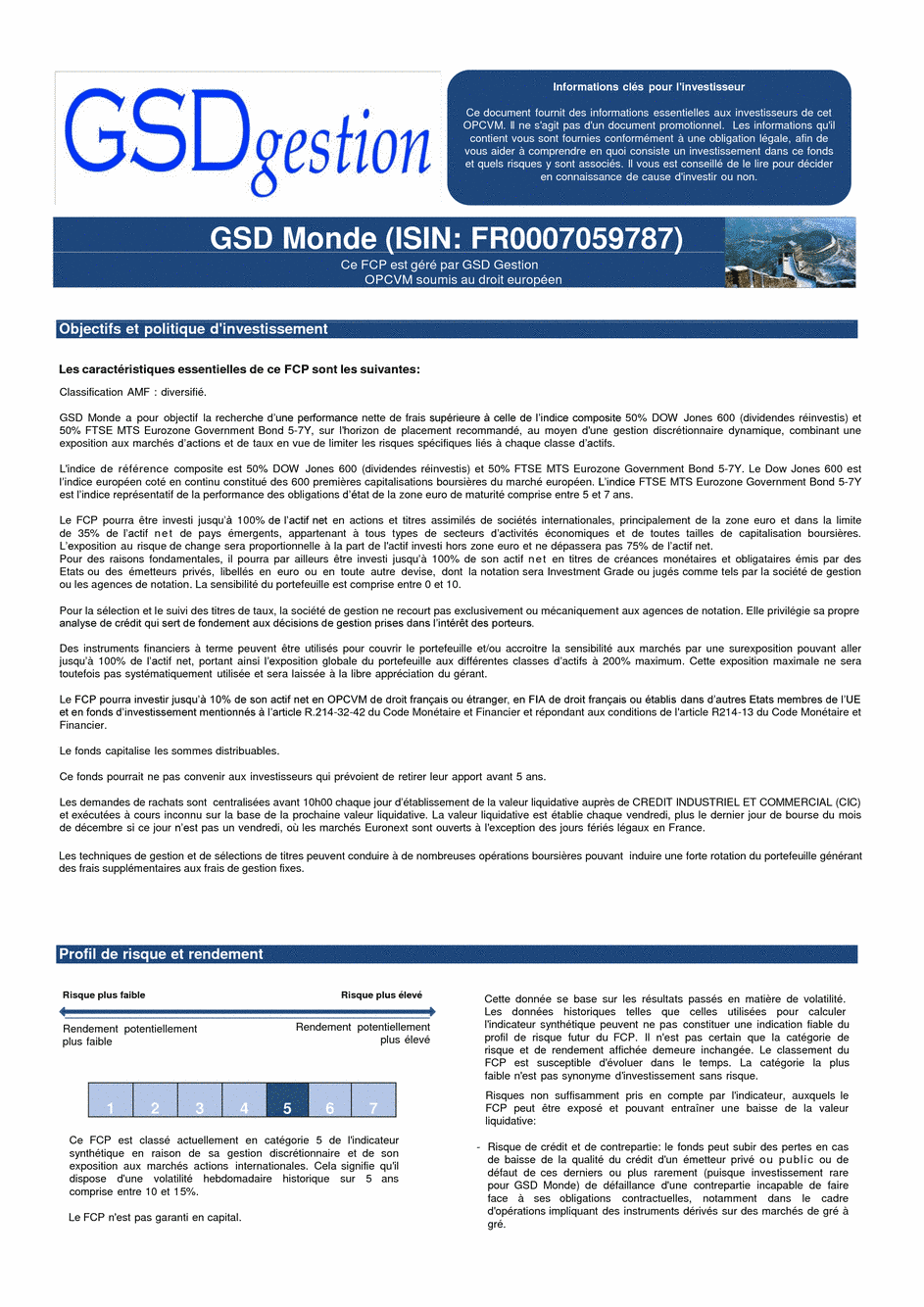 DICI-Prospectus GSD Monde - 12/01/2017 - French