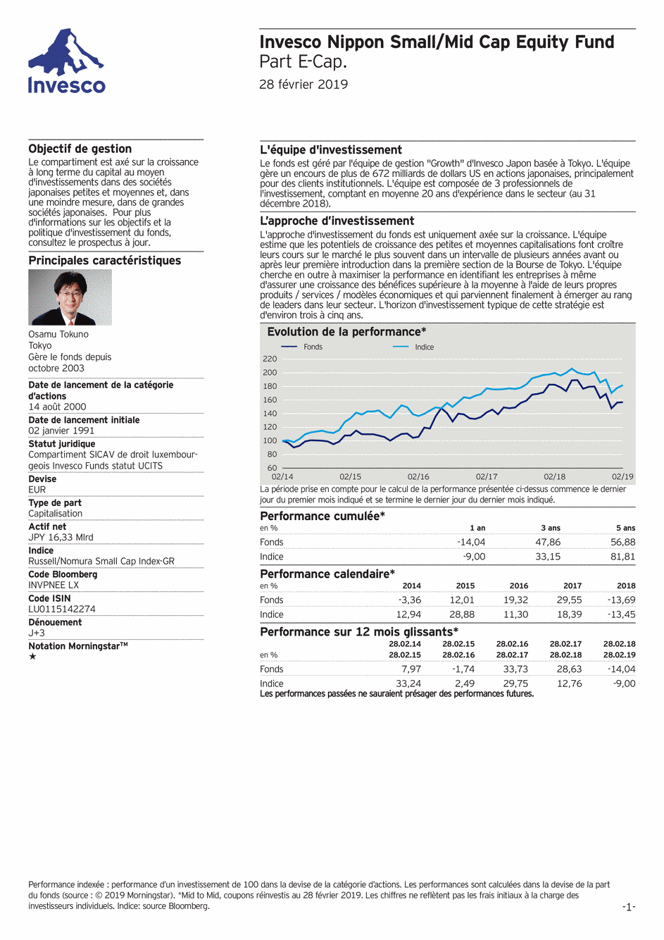 Reporting Invesco Funds SICAV - Nippon Small/Mid Cap Equity Fund - E - 28/02/2019 - French