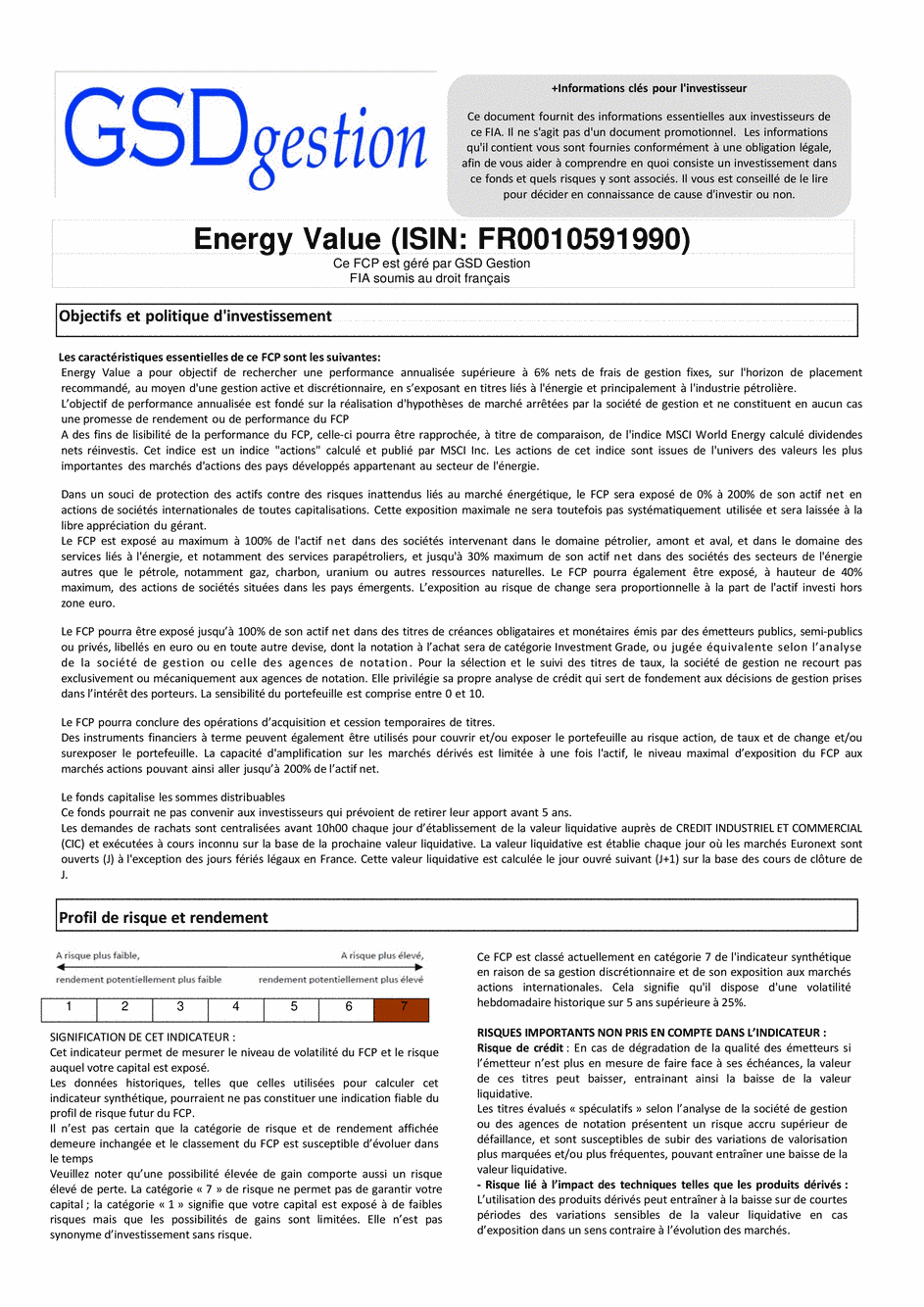 DICI-Prospectus Complet Energy Value - 01/04/2019