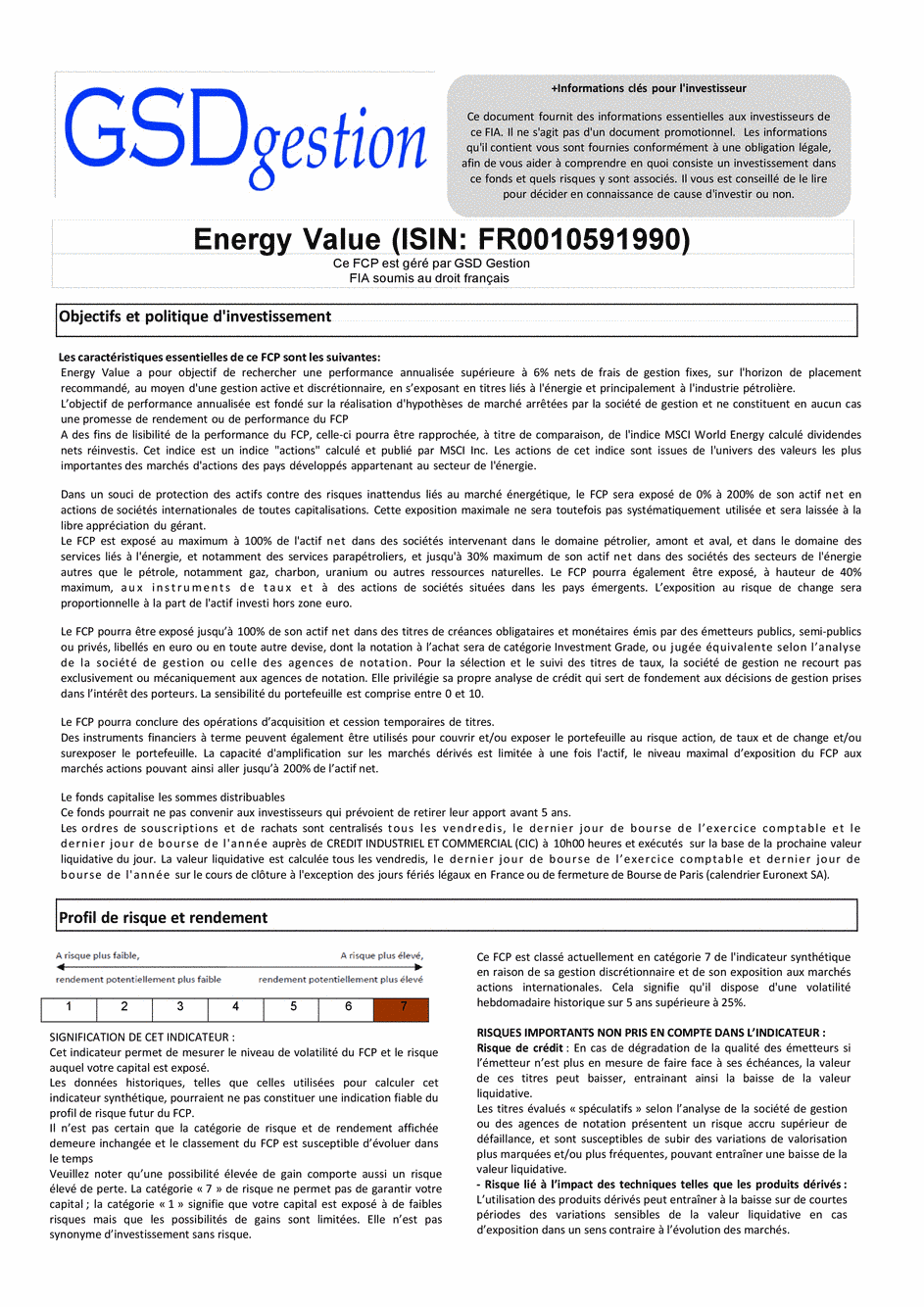 DICI-Prospectus Complet Energy Value - 05/07/2019