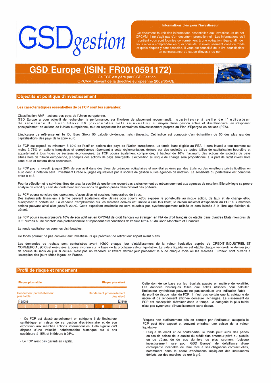 DICI-Prospectus Complet GSD Europe - 30/08/2016 - Français