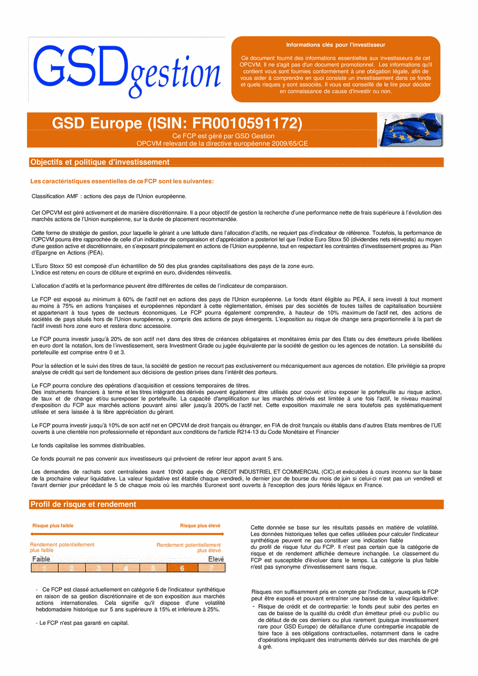 DICI-Prospectus Complet GSD Europe - 11/01/2021 - Français