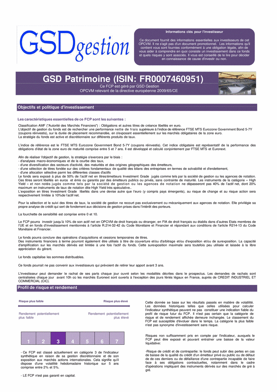 DICI-prospectus Complet GSD Patrimoine - 21/11/2018 - Français