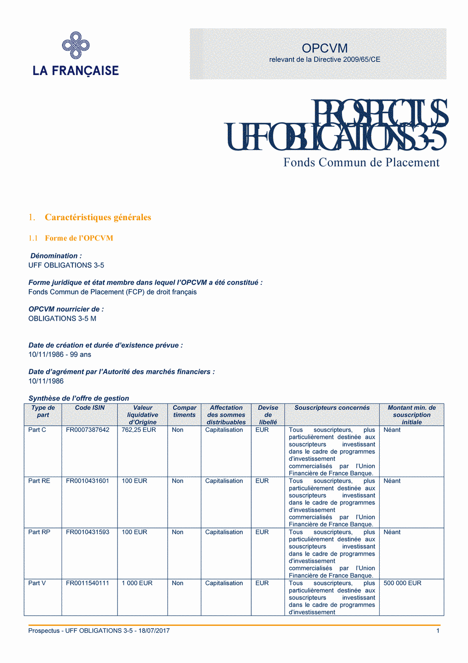 Prospectus UFF Obligations 3-5 (Part C) - 18/07/2017 - Français
