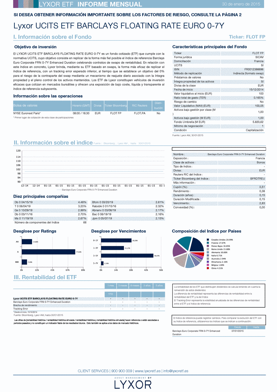 Reporting Lyxor Barclays Floating Rate Euro 0-7Y UCITS ETF - Acc - 31/01/2015 - Espagnol