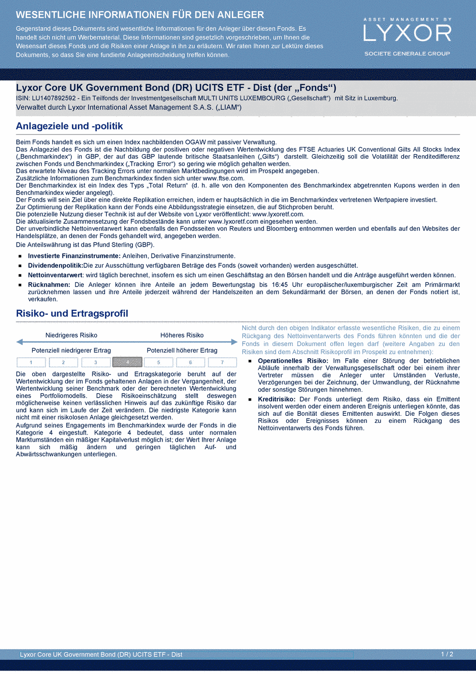 DICI Lyxor Core UK Government Bond (DR) UCITS ETF - Dist - 24/02/2021 - Allemand