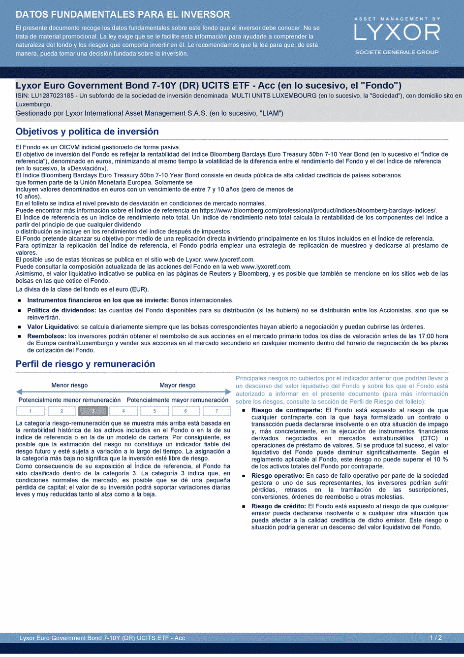 DICI Lyxor Euro Government Bond 7-10Y (DR) UCITS ETF - Acc - 19/02/2021 - Espagnol