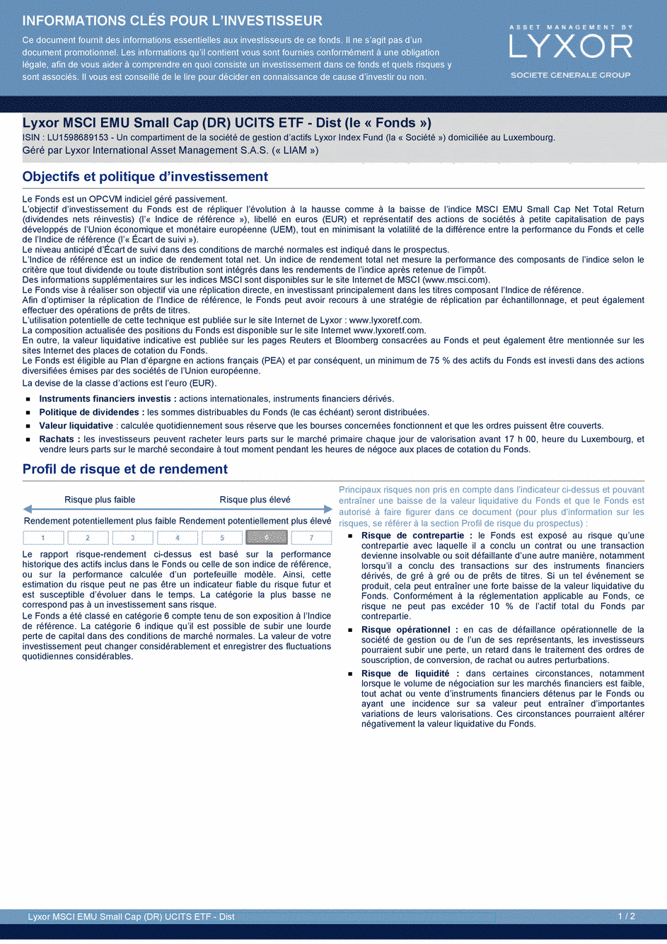 DICI Lyxor MSCI EMU Small Cap (DR) UCITS ETF - Dist - 19/02/2021 - Français