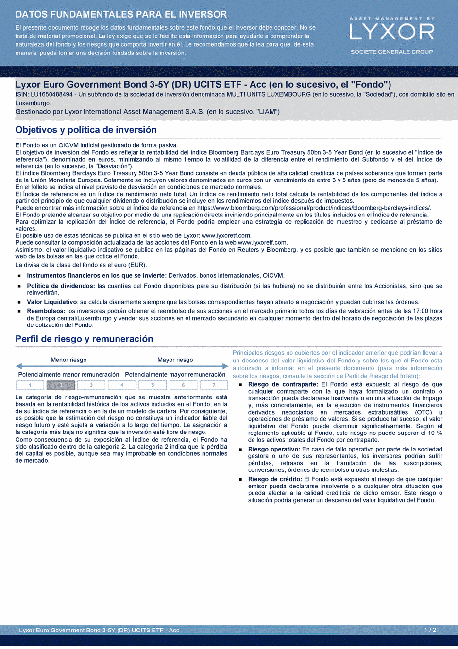 DICI Lyxor Euro Government Bond 3-5Y (DR) UCITS ETF - Acc - 19/02/2021 - Espagnol