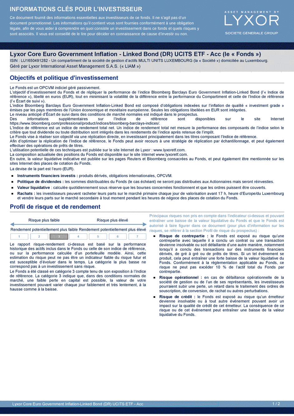 DICI Lyxor Core Euro Government Inflation-Linked Bond (DR) UCITS ETF - Acc - 24/02/2021 - Français