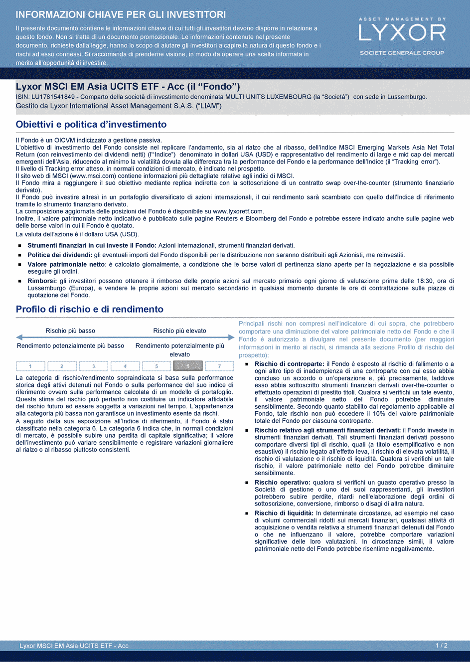 DICI Lyxor MSCI EM Asia UCITS ETF - Acc - 19/02/2021 - Italien