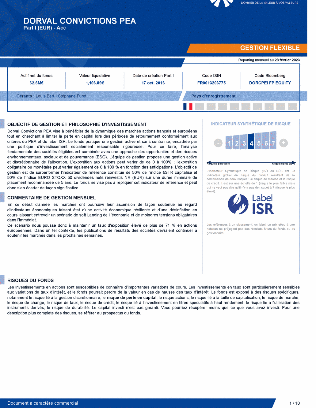 Reporting DORVAL CONVICTIONS PEA Part I - 28/02/2023 - Français