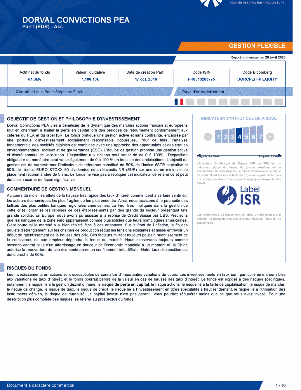 Reporting DORVAL CONVICTIONS PEA Part I - 28/04/2023 - Français