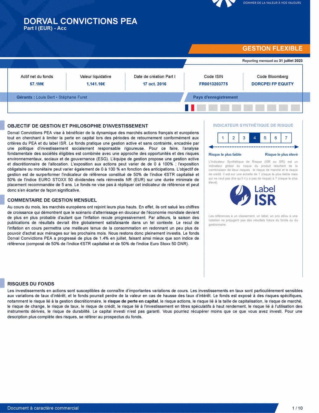 Reporting DORVAL CONVICTIONS PEA Part I - 31/07/2023 - Français