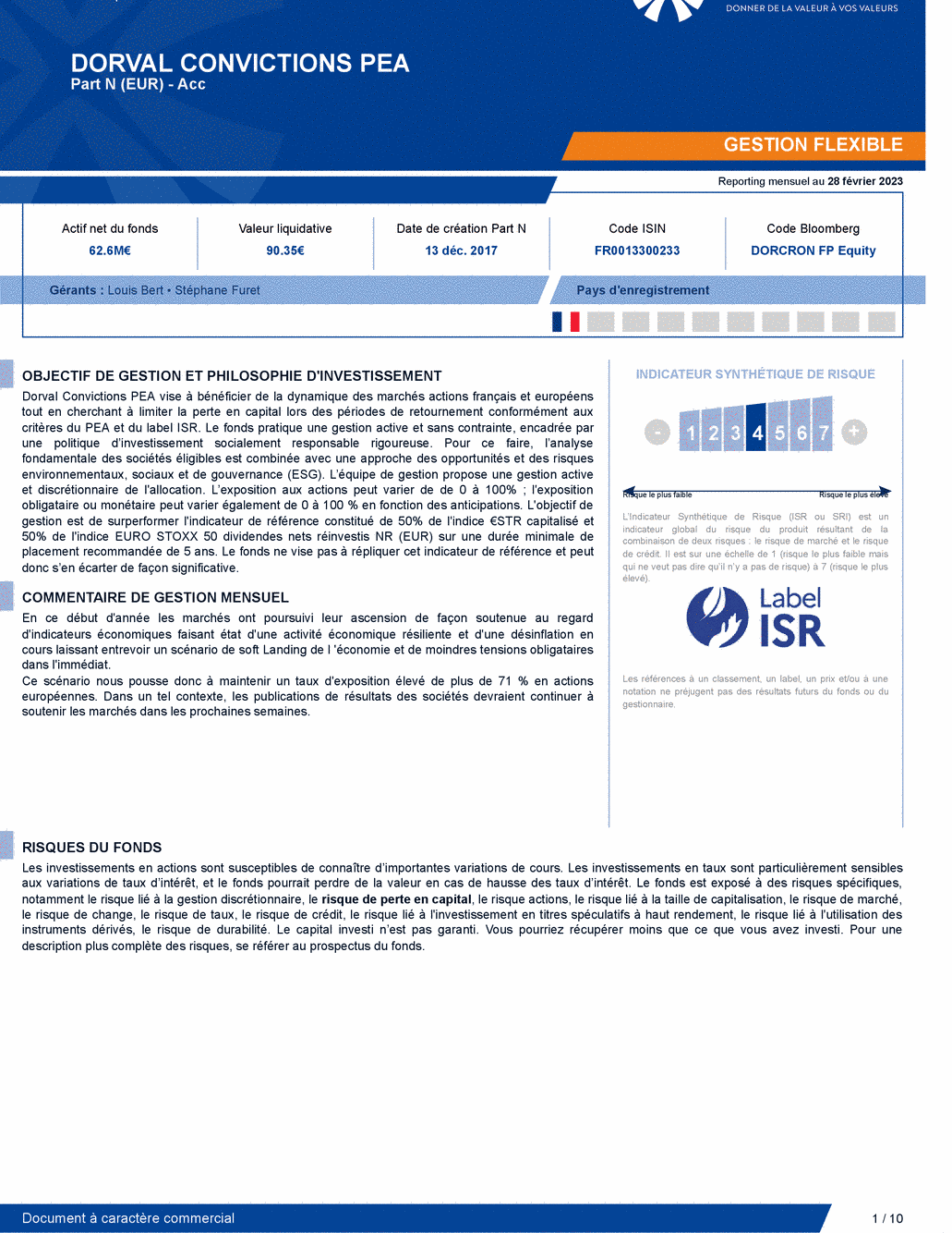 Reporting DORVAL CONVICTIONS PEA Part N - 28/02/2023 - Français
