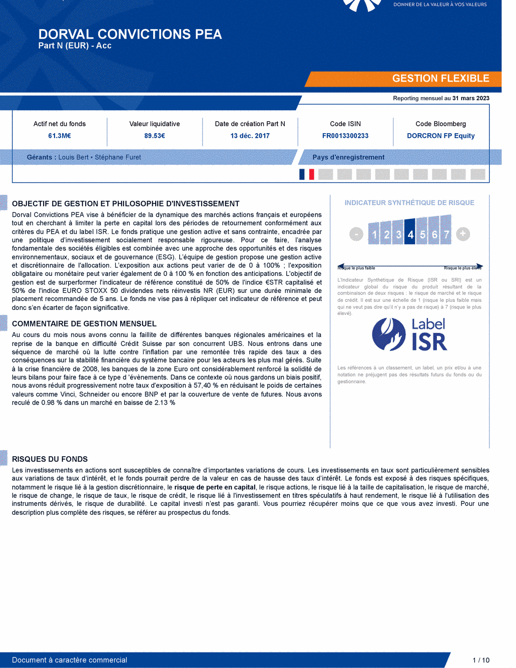 Reporting DORVAL CONVICTIONS PEA Part N - 31/03/2023 - Français