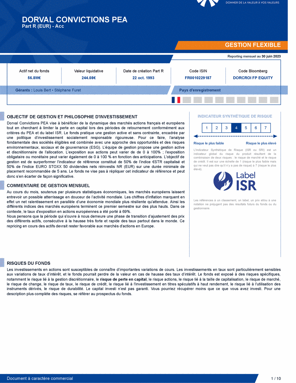 Reporting DORVAL CONVICTIONS PEA - 30/06/2023 - Français
