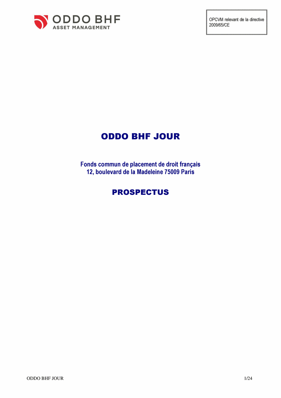Prospectus ODDO BHF JOUR CR-EUR - 22/01/2020 - Français