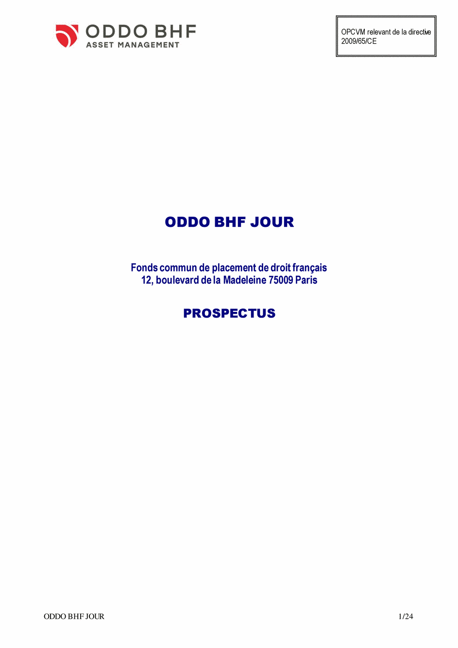 Prospectus ODDO BHF JOUR CI-EUR - 14/02/2020 - Français