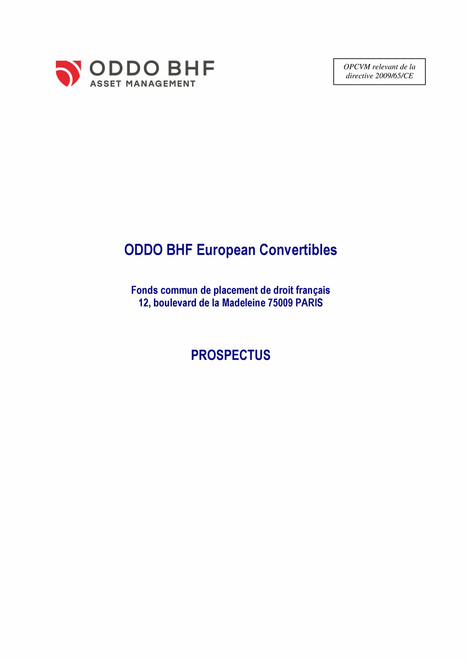 Prospectus ODDO BHF EUROPEAN CONVERTIBLES CI-EUR - 15/07/2020 - Français